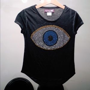 ❤️ 4/$20 Sparkle by Stoopher Rhinestone Eye Shirt